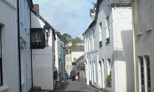 Narrow streets in the old part of Fowey