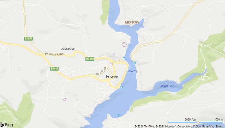 Map of Fowey